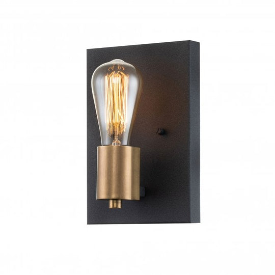 Silas  1 Light Wall Light  Aged Zinc & Heritage Brass