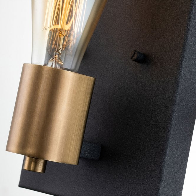 Silas  1 Light Wall Light  Aged Zinc & Heritage Brass
