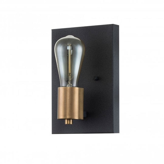 Silas  1 Light Wall Light  Aged Zinc & Heritage Brass