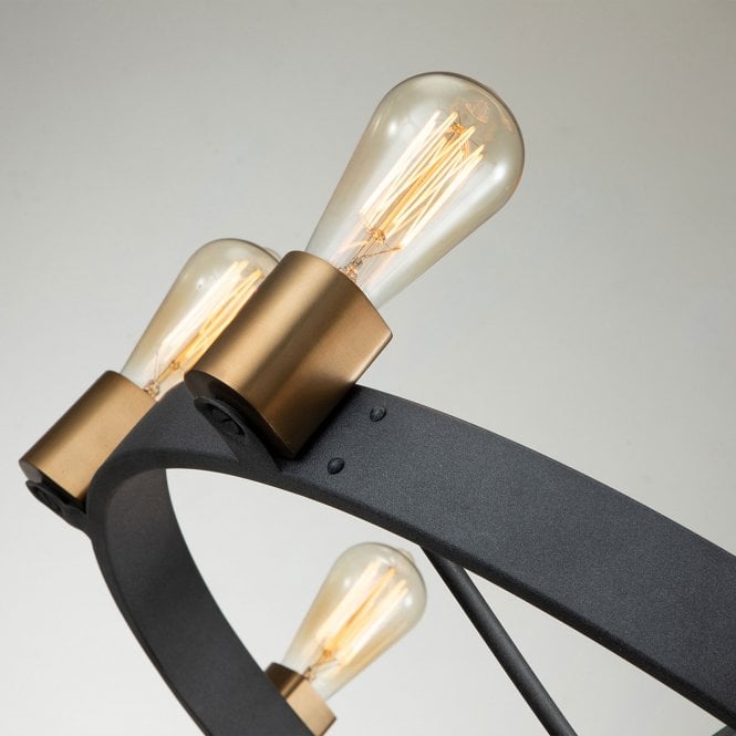 Silas  8 Light Pendant/ Semi-Flush Aged Zinc & Heritage Brass