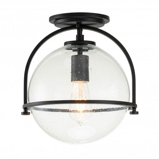 Somerset 1 Light Flush Mount  Black