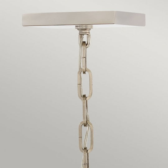 Stinson 4 Light Large Pendant/ Semi-Flush Black with Polished Nickel