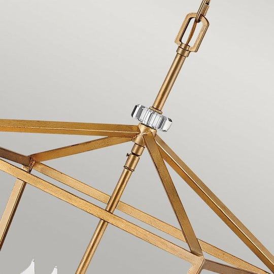 Stinson 4 Light Large Pendant/ Semi-Flush Distressed Brass