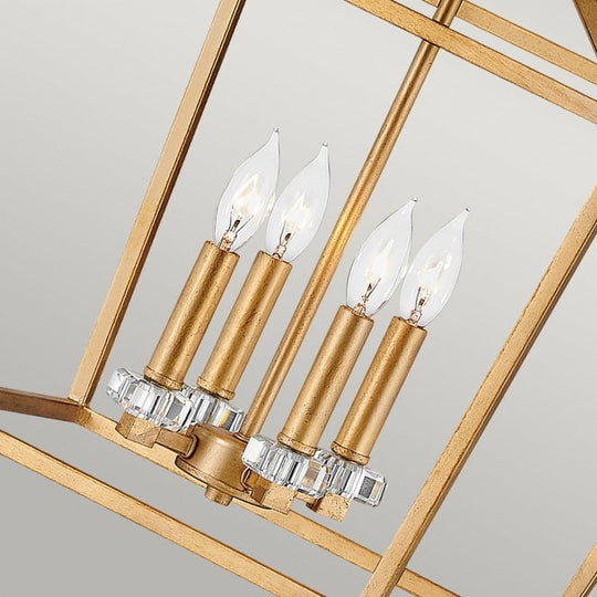 Stinson 4 Light Large Pendant/ Semi-Flush Distressed Brass