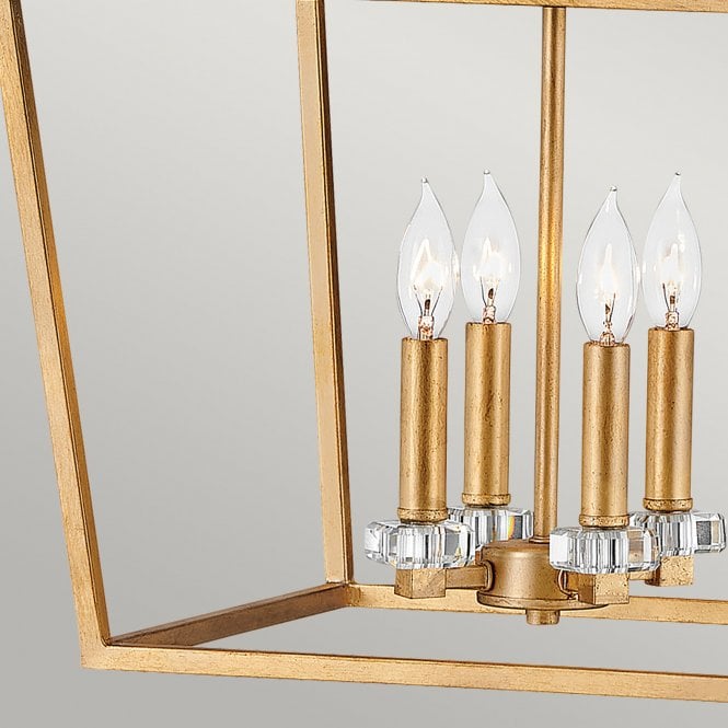 Stinson 4 Light Large Pendant/ Semi-Flush Distressed Brass