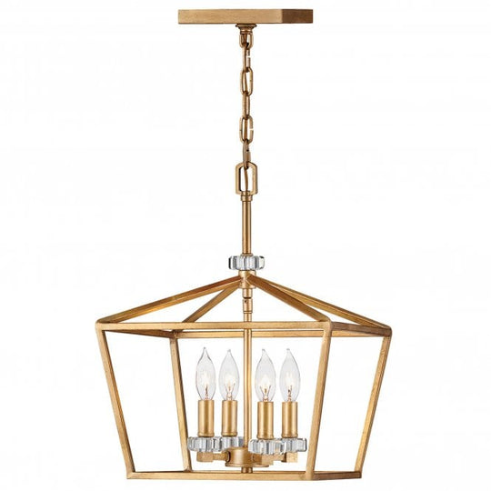 Stinson 4 Light Medium Pendant/ Semi-Flush Distressed Brass