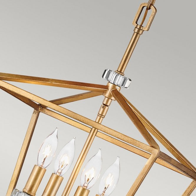 Stinson 4 Light Medium Pendant/ Semi-Flush Distressed Brass
