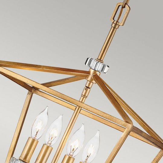 Stinson 4 Light Medium Pendant/ Semi-Flush Distressed Brass