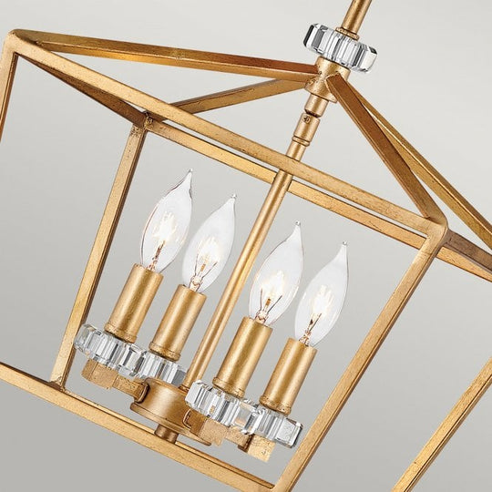 Stinson 4 Light Medium Pendant/ Semi-Flush Distressed Brass