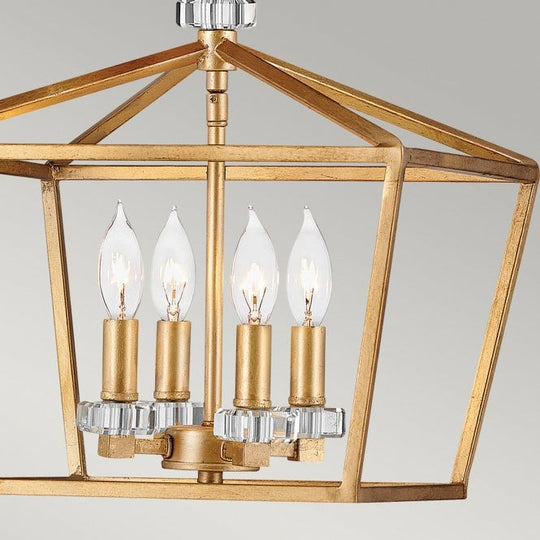 Stinson 4 Light Medium Pendant/ Semi-Flush Distressed Brass