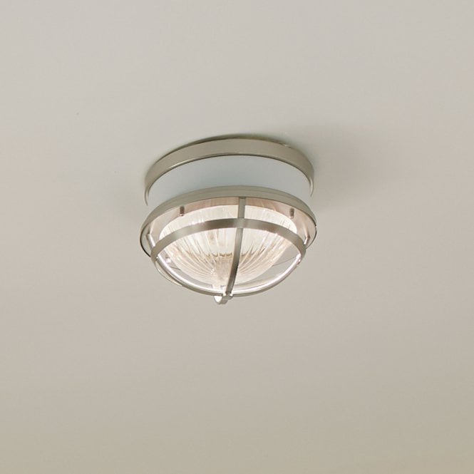 Tollis 2 Light Flush Mount  Brushed Nickel & White