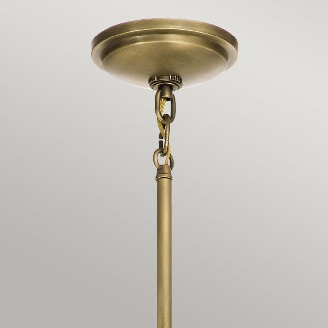 Tollis 1 Light Mini Pendant  Natural Brass & White