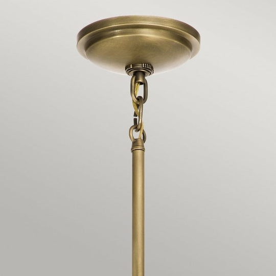 Tollis 1 Light Mini Pendant  Natural Brass & White