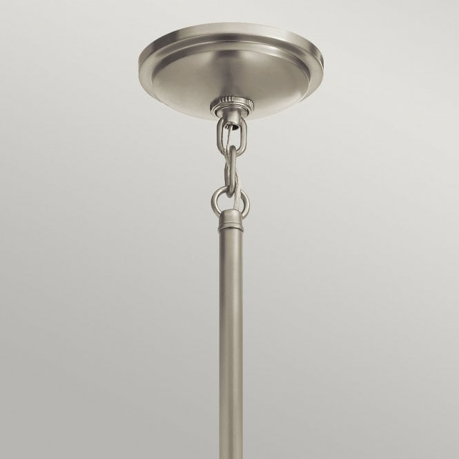 Tollis 1 Light Pendant  Brushed Nickel & White