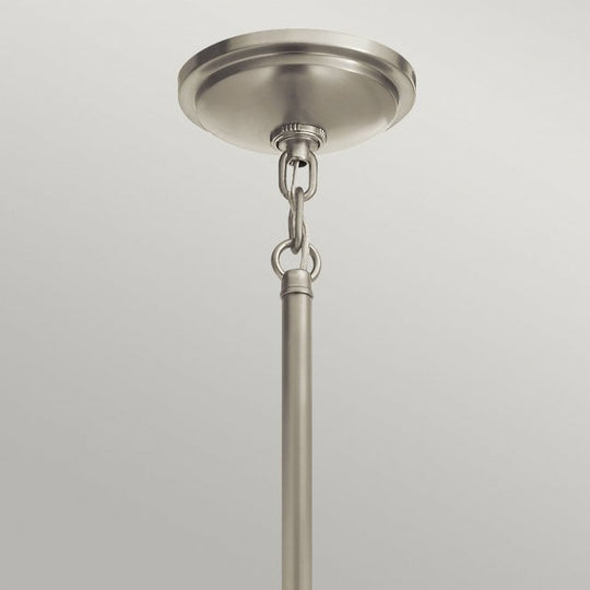 Tollis 1 Light Pendant  Brushed Nickel & White