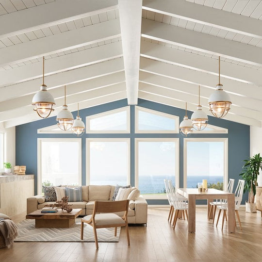 Tollis 1 Light Pendant  Natural Brass & White