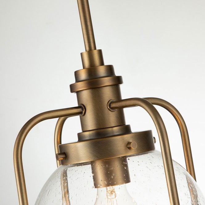 Triocent 1 Light Pendant/ Semi-Flush Natural Brass