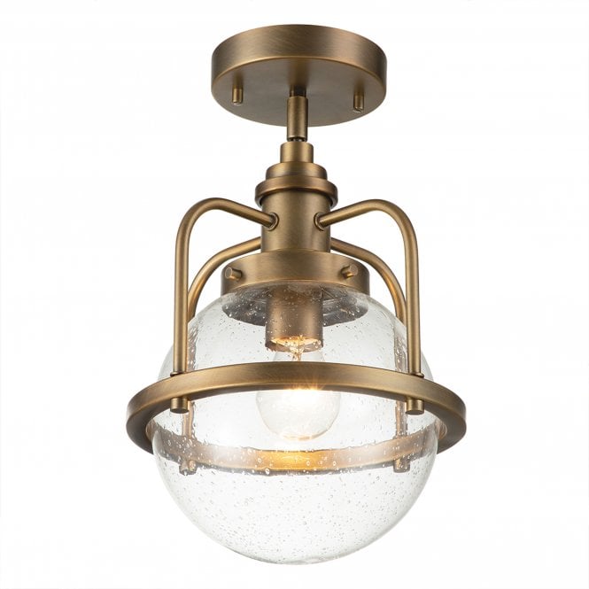 Triocent 1 Light Pendant/ Semi-Flush Natural Brass
