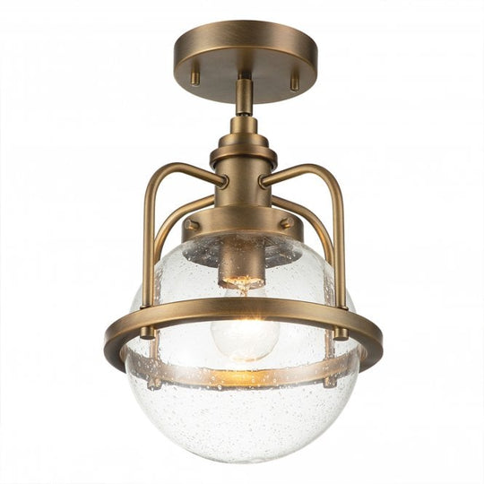 Triocent 1 Light Pendant/ Semi-Flush Natural Brass