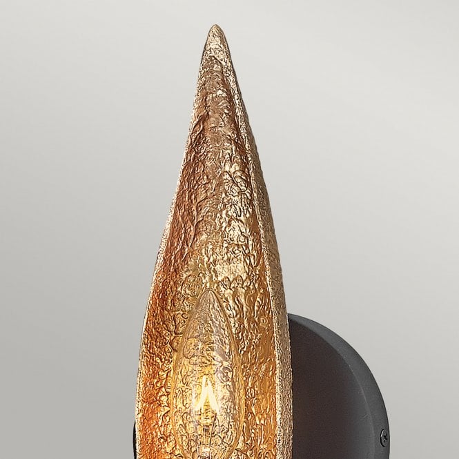 Willow 1 Light Wall Light  Carbon Black with Deluxe Gold