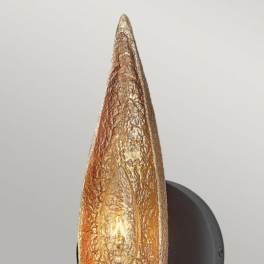 Willow 1 Light Wall Light  Carbon Black with Deluxe Gold