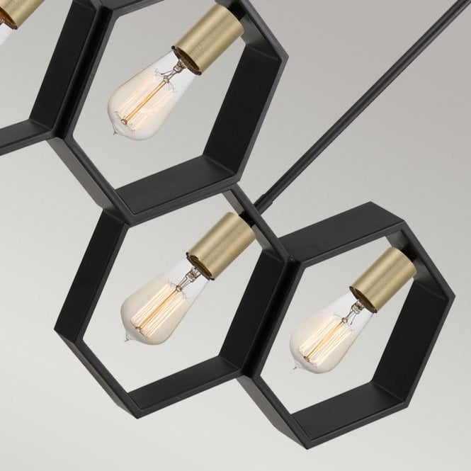 Bismarck 5 Light Linear Pendant Earth Black