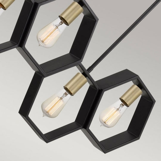 Bismarck 5 Light Linear Pendant Earth Black