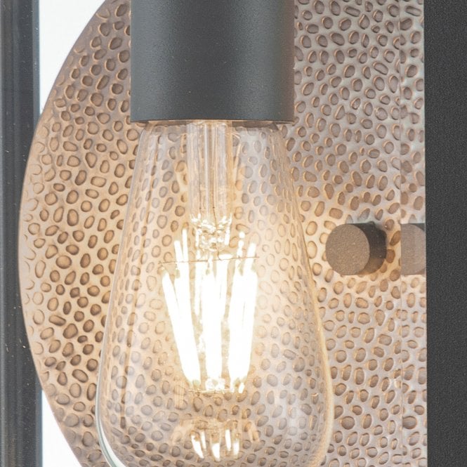 Byron 1 Light Large Wall Lantern Graphite with Pewter Reflector