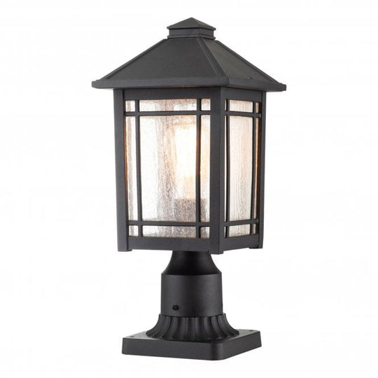 Cedar Point 1 Light Pedestal Black