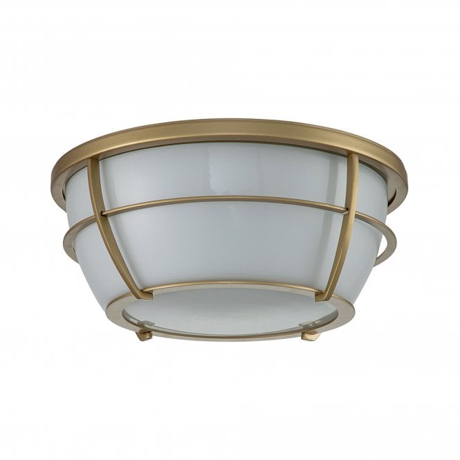 Chance 2 Light Flush Mount Painted Natural Brass