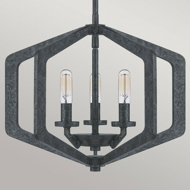 Vanguard 3 Light Pendant Old Black