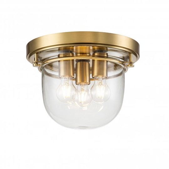 Whistling 3 Light Flush Mount Brushed Brass