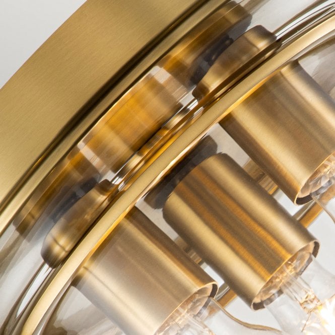 Whistling 3 Light Flush Mount Brushed Brass