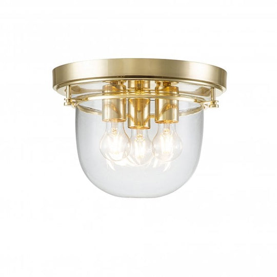 Whistling 3 Light Flush Mount Polished Gold or Brass