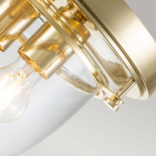 Whistling 3 Light Flush Mount Polished Gold or Brass