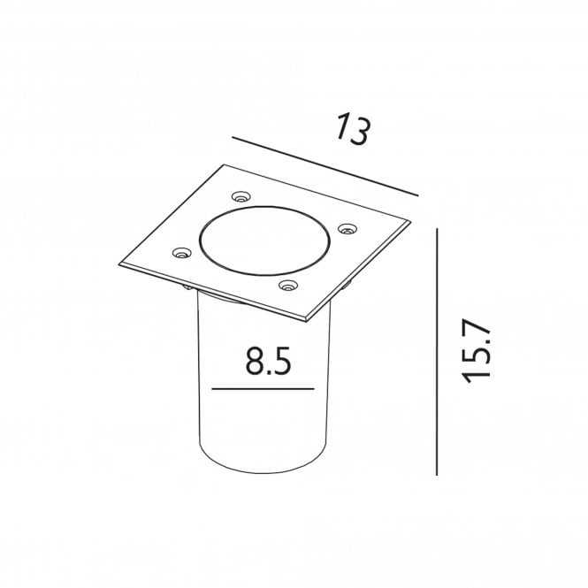 Rena Square 1 Light Inground Light Stainless Steel