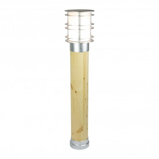 Stockholm Large Bollard Natural Wood & Galvanized