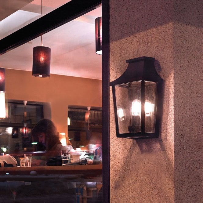 Turin 1 Light Half Wall Lantern      Black