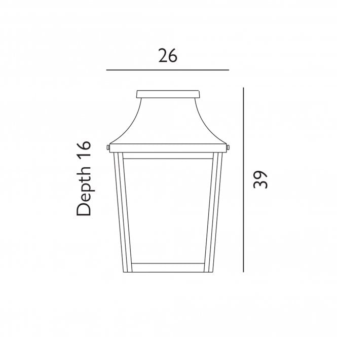 Turin 1 Light Half Wall Lantern      Black