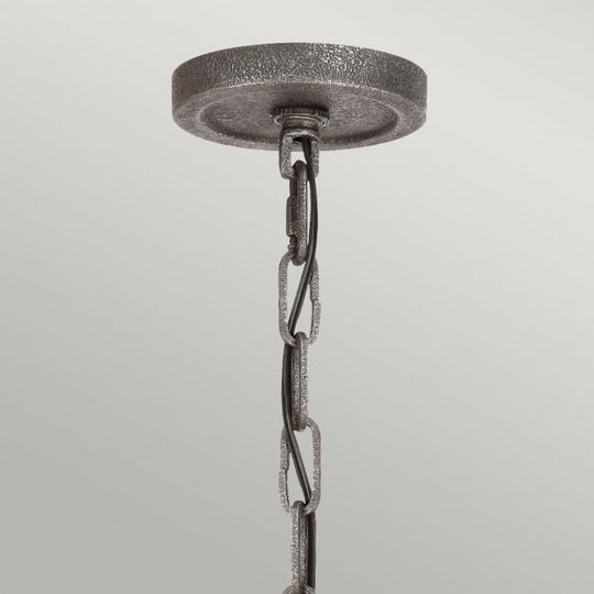 Angelo 9 Light Chandelier In Distressed Weathered Oak / Slate Grey Metal