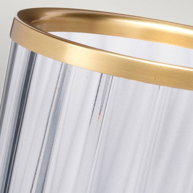 Arno Table Lamp With Smoke Glass And Aged Brass Metal Work