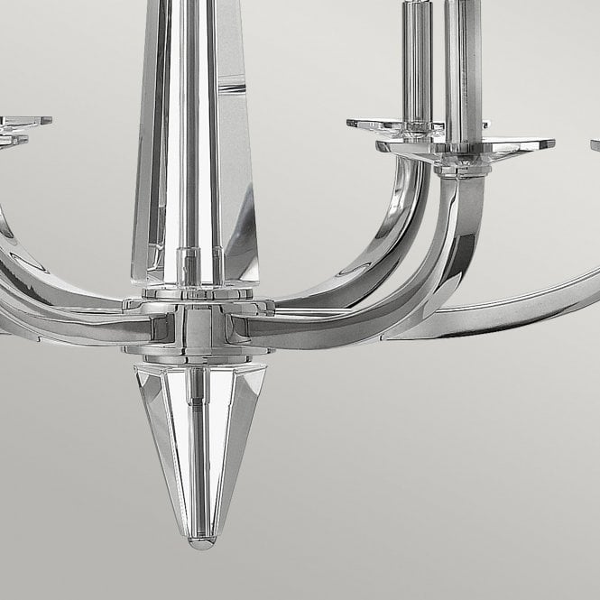 Ascher 6 Light Chandelier Polished Nickel With Crystal Detail