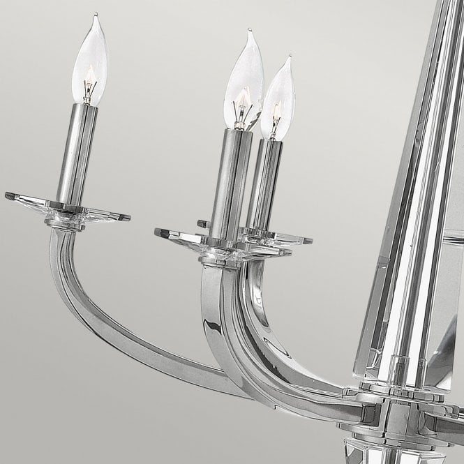 Ascher 6 Light Chandelier Polished Nickel With Crystal Detail