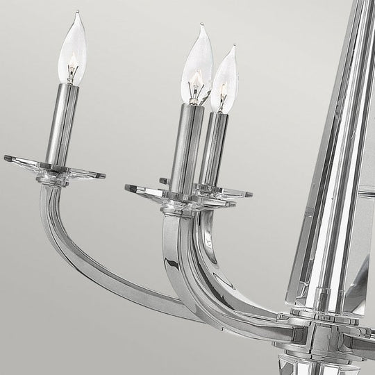 Ascher 6 Light Chandelier Polished Nickel With Crystal Detail