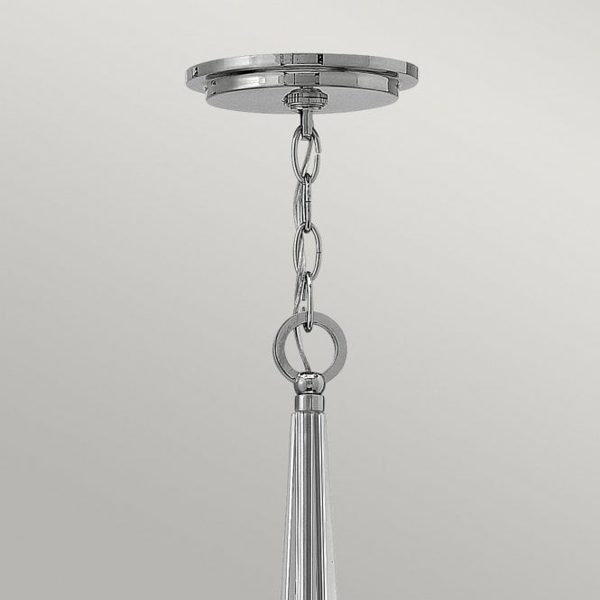 Ascher 6 Light Chandelier Polished Nickel With Crystal Detail