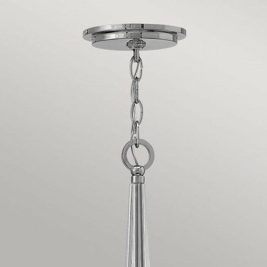 Ascher 6 Light Chandelier Polished Nickel With Crystal Detail