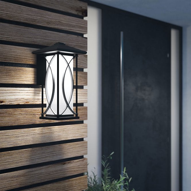 Ashbern Single Medium Outdoor Wall Lantern IP44 Textured Black