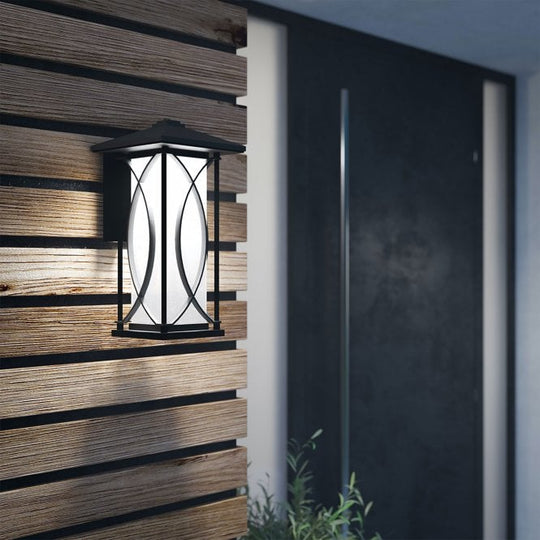 Ashbern Single Medium Outdoor Wall Lantern IP44 Textured Black