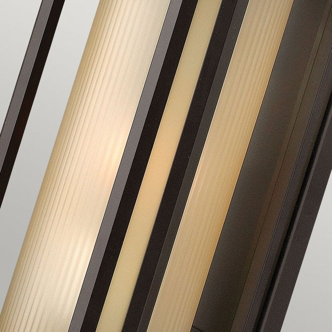 Castelle 1 Light Medium Wall Lantern Ribbed Etched Glass Bronze