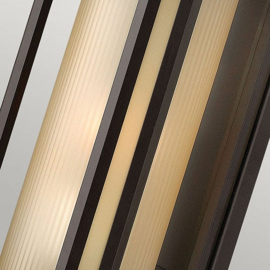 Castelle 1 Light Medium Wall Lantern Ribbed Etched Glass Bronze